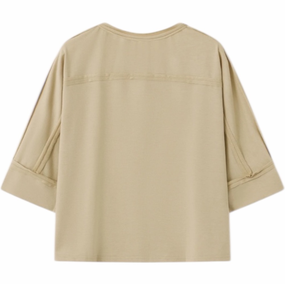 Y2K Patchwork Style Star Patch 3/4 Sleeve Top In … - image 3